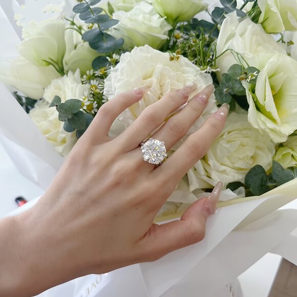 1pc 5CT Moissanite Eternity Ring 925 Sterling Silver Symbol Of Eternal Love - Picture 9 of 11